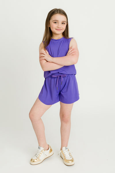 Purple Kid Butterfly Shorts