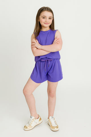 Purple Kid Butterfly Shorts