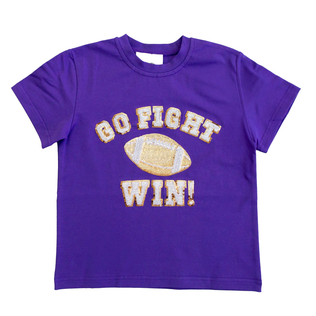 Go, Fight, Win Purple And Yellow Kid Shirt