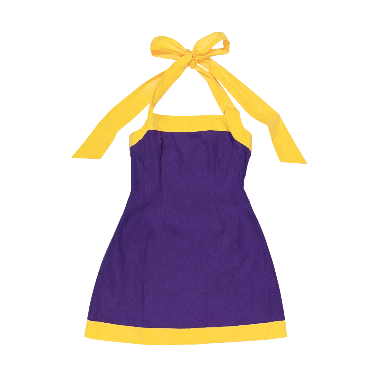 Women's Halter Dress - Purple and Gold
