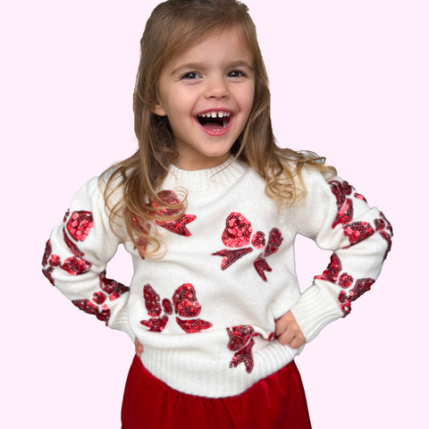 Red Bows Kid Sweater