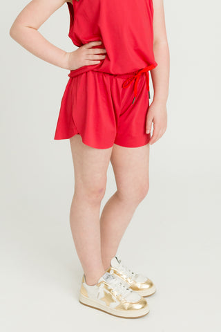 Red Kid Butterfly Shorts