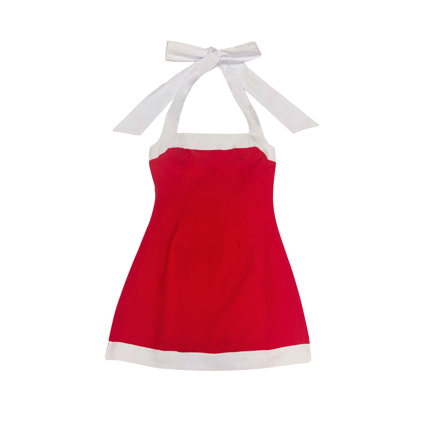 Women's Halter Dress - Red and White