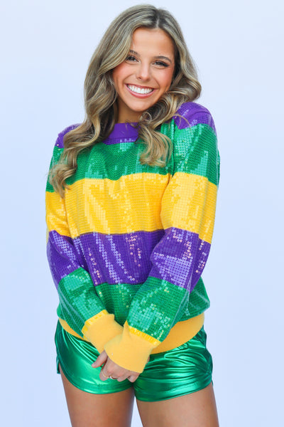 Rugby Clear Sequin Sweater