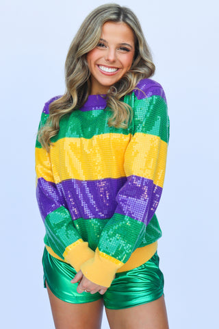 Rugby Clear Sequin Sweater