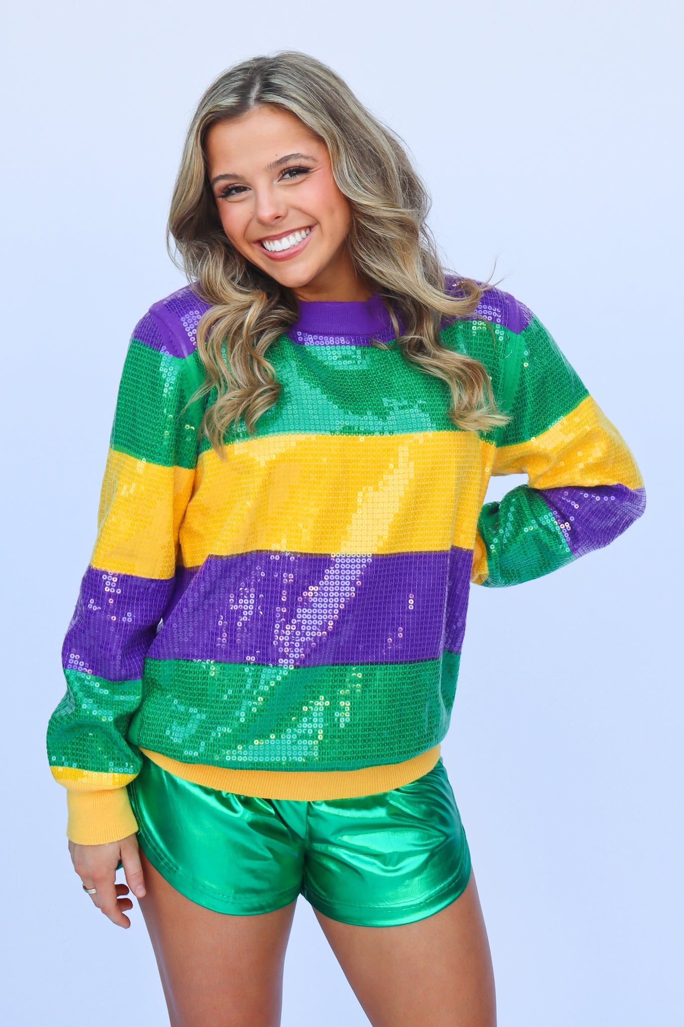 Rugby Clear Sequin Sweater
