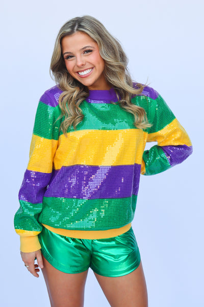 Rugby Clear Sequin Sweater