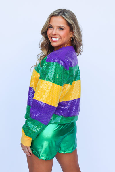 Rugby Clear Sequin Sweater