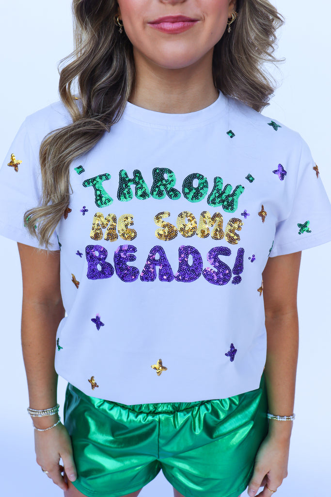 Throw Me Some Beads Sequin Shirt