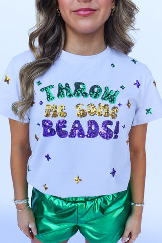 Throw Me Some Beads Sequin Shirt