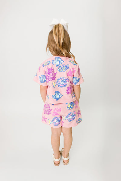 Under the Sea Terry Cloth Top - Light Pink