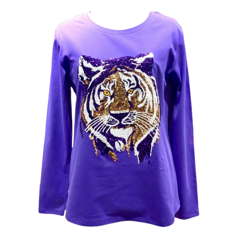 Tiger Face Long Sleeve Adult