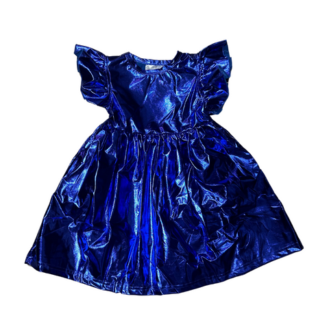 Iridescent Indigo Kid Metallic Dress