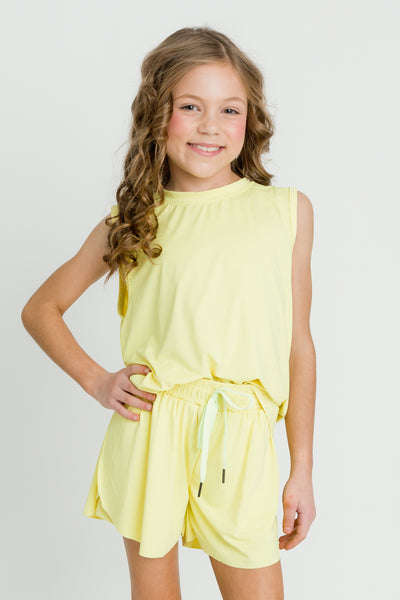 Yellow High Low Kid Tank