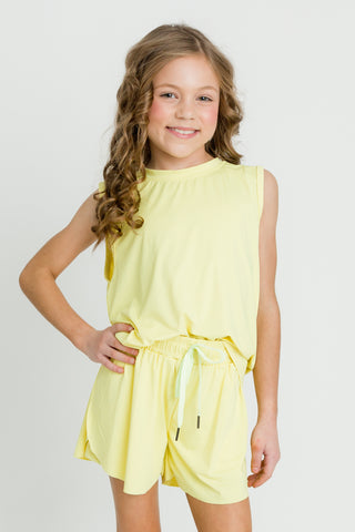 Yellow High Low Kid Tank