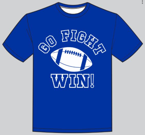 bc01911 – Go Fight Win Royal Blue Shirt