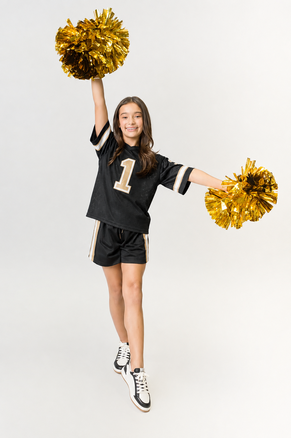 Kids' Black & Gold Football Jersey