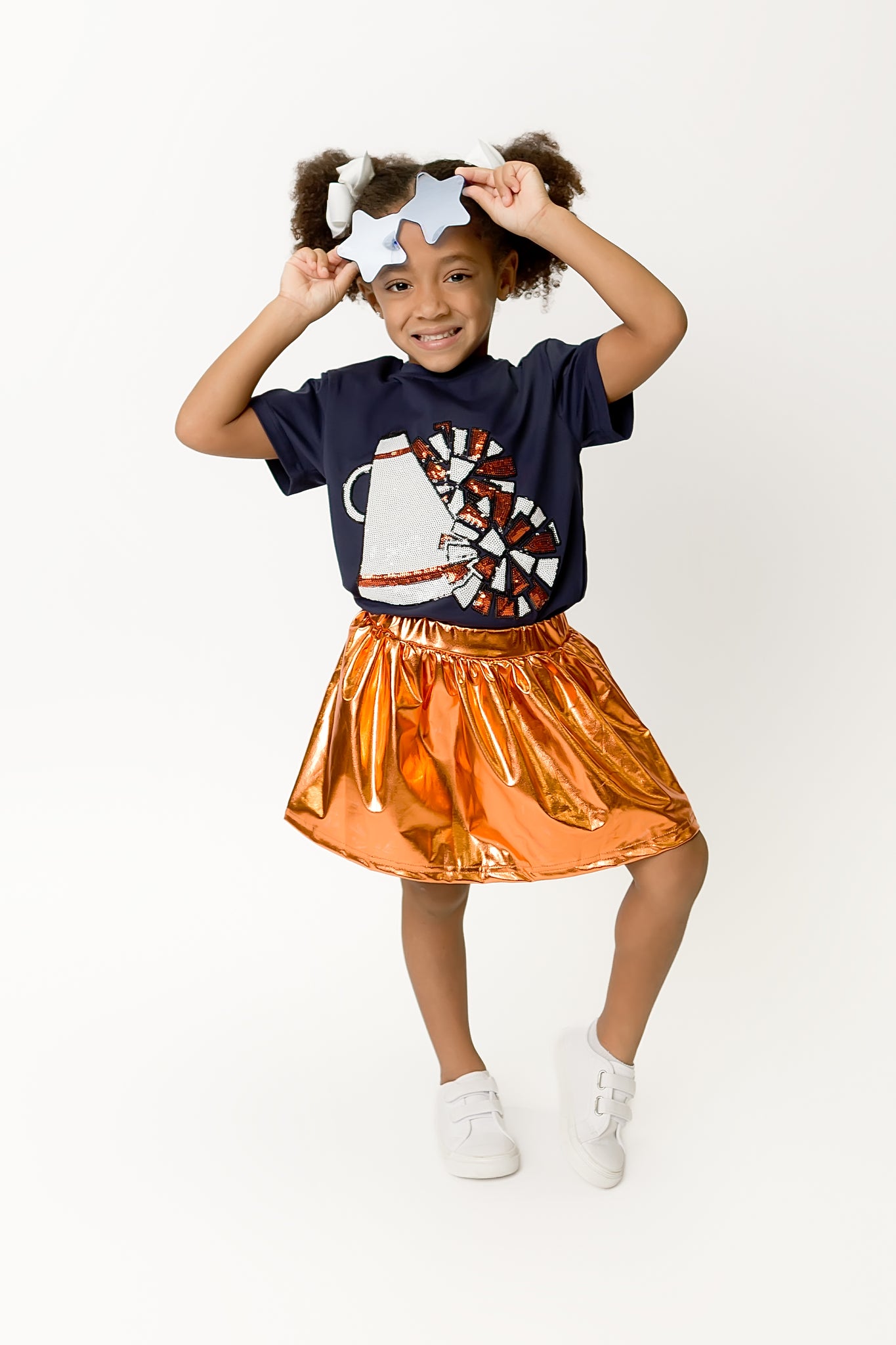 Kids' Megaphone Shirt - Navy and Orange