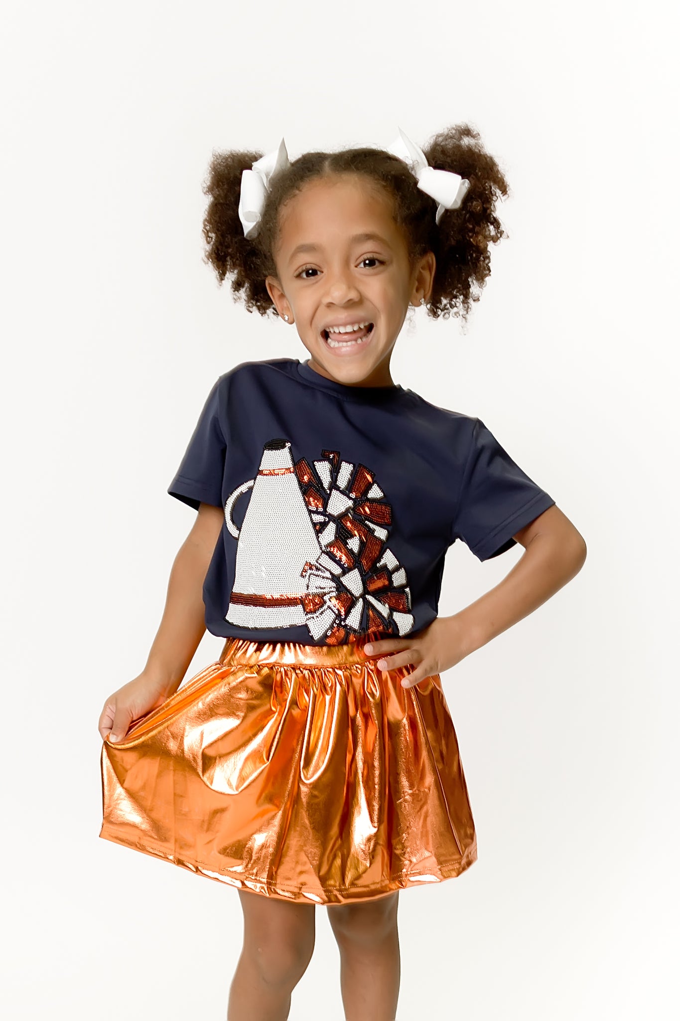Kids' Megaphone Shirt - Navy and Orange