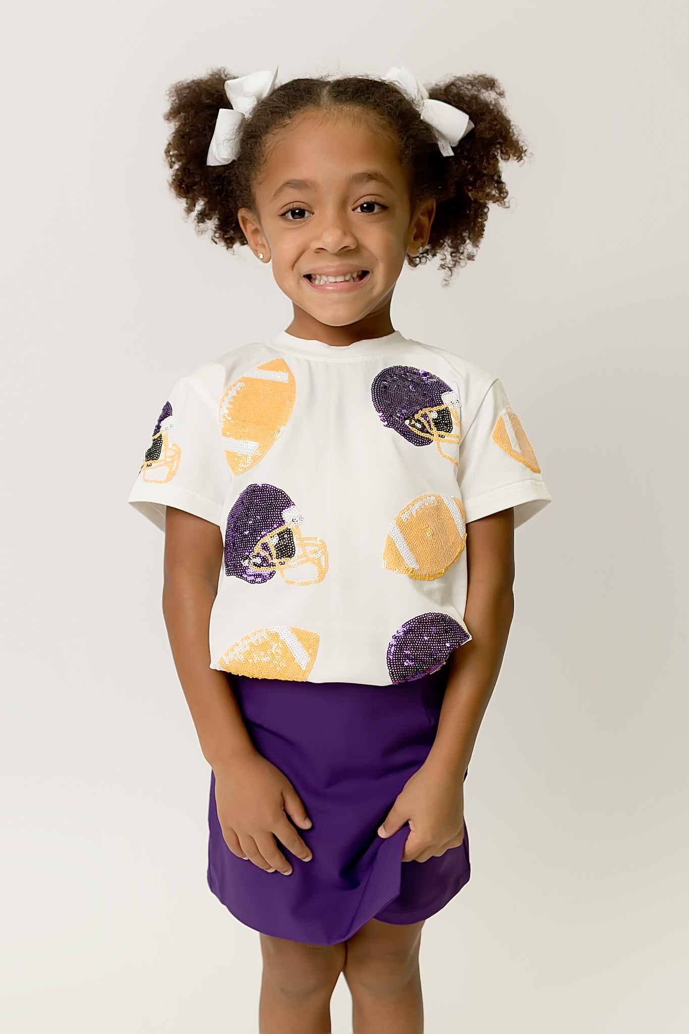 Kids' Football Fever T-Shirt - Purple & Gold