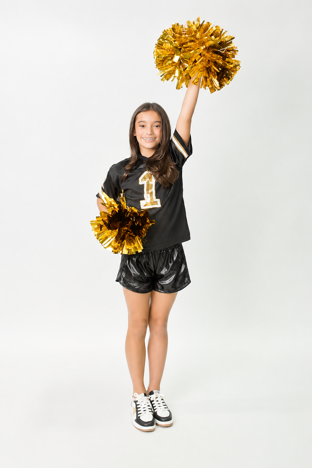 Kids' Metallic Shorts - Black