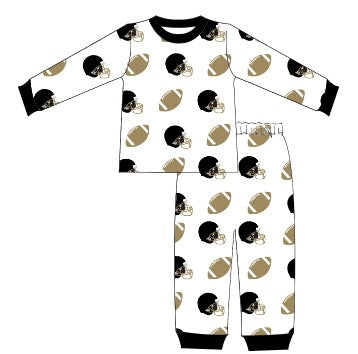 Football Fever Black and Gold Pajamas