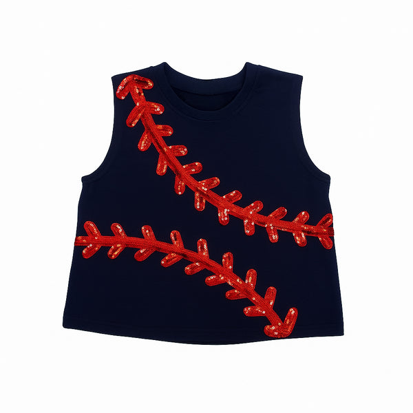 Baseball Navy and Red Tank