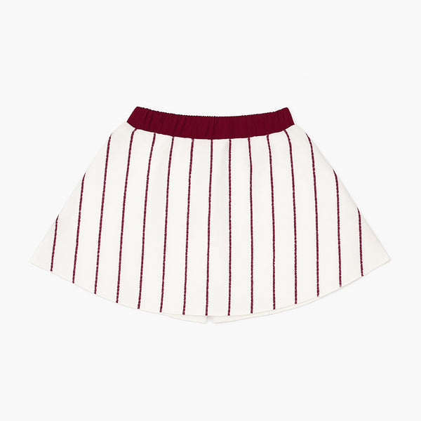 Baseball Maroon Striped Skort