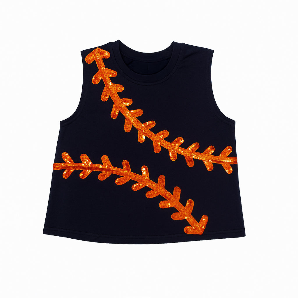 Baseball Navy and Orange Tank
