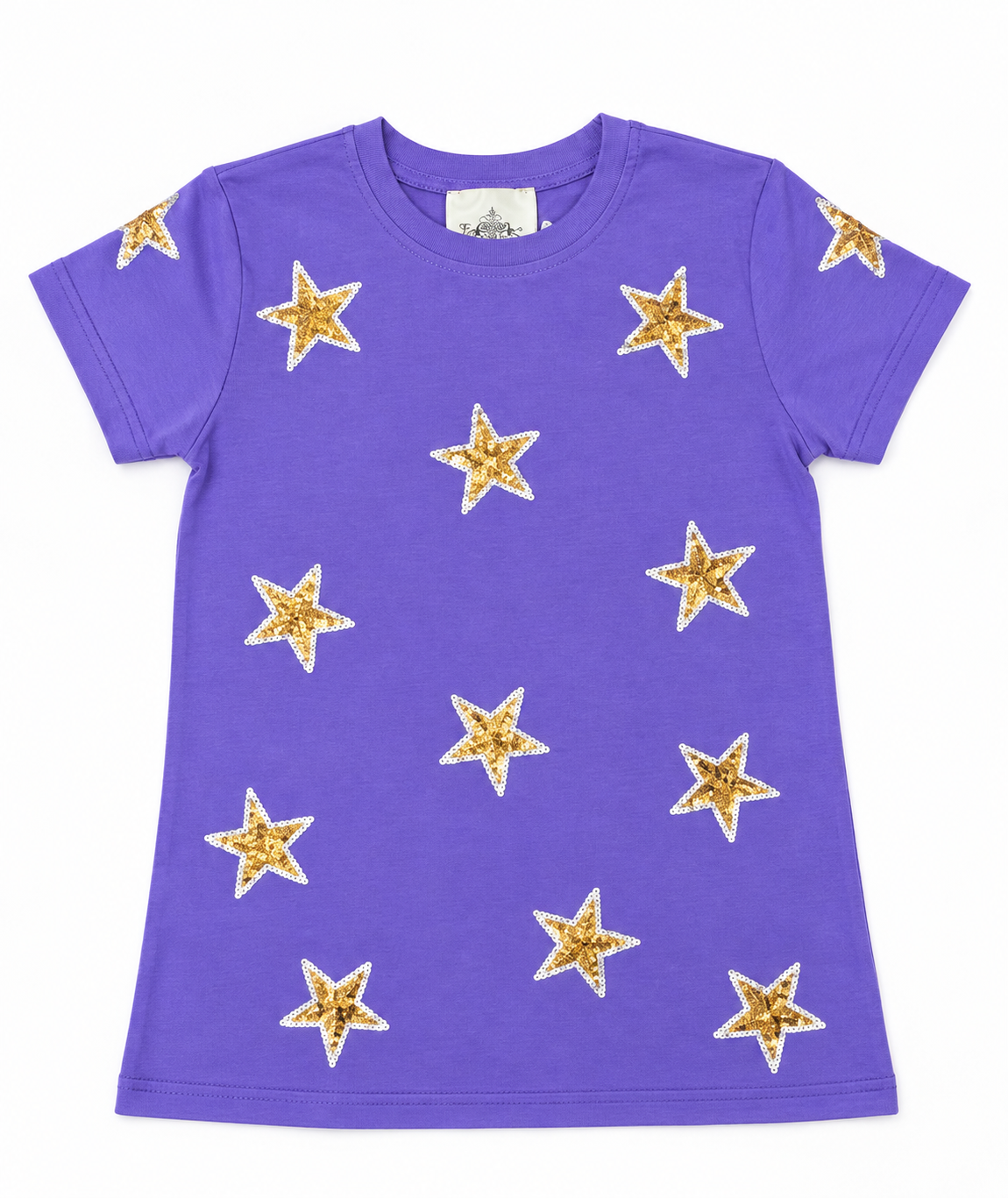 Kids' Sequin Star Dress - Purple & Gold