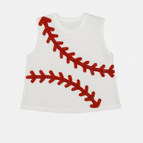 Baseball White Tank