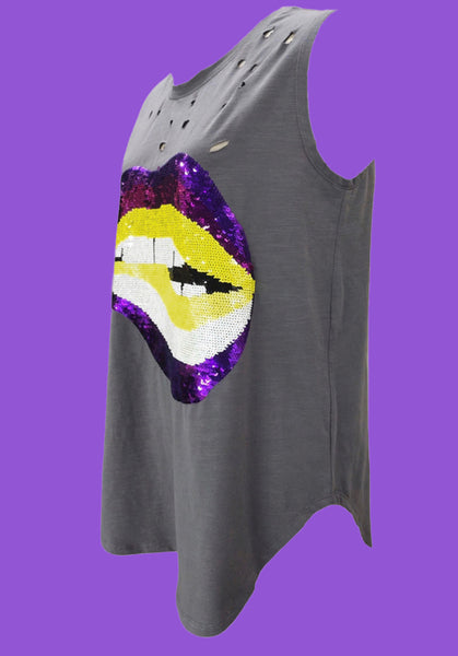 Ripped Lips on point tank top